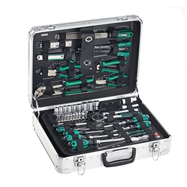 Mannesmann - M29075 – Valigetta degli attrezzi in alluminio, con attrezzi, 108 pz., 34 x 45 x 13 cm