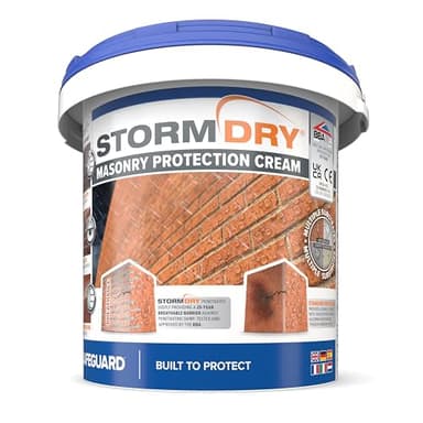 Stormdry Crema-Gel Impermeabilizzante Trasparente per Terrazzi 5L - Trattamento Anti-Pioggia per Muri Esterni, Mattoni, Pietra, Malta e Granito - Invisibile, Traspirante, Idrorepellente fino a 25 Anni