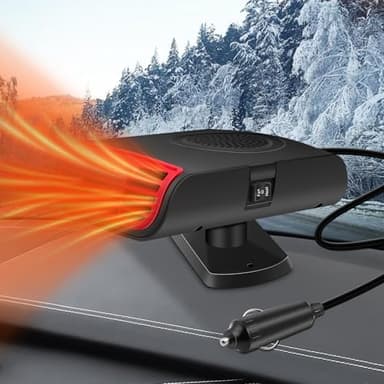 KAOLALI Riscaldatore per Auto 12V, Portatile 150W Stufetta per Auto, Sbrinatore Parabrezza Auto, 2 in 1 Riscaldamento Auto/Ventola di Raffreddamento con Accendisigari, per Auto, Caravan, Camion