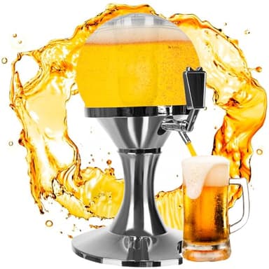 Avilia Dispenser Refrigerante di Birra con Scompartimento per Ghiaccio da 3,5L, Elegante e Pratico, Ideale per Feste e Incontri
