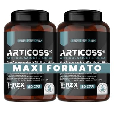 ARTICOSS Integratore per Articolazioni Ossa e Cartilagini con Glucosamina Condroitina Msm Artiglio del Diavolo, Vitamina C e Vitamina D, Collagene e Acido Ialuronico. 120 compresse