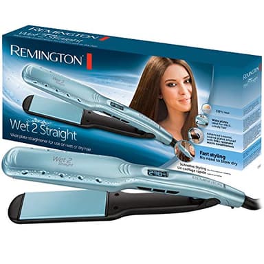 Remington Piastra per Capelli - Uso da bagnato e asciutto - Per asciugare e lisciare i capelli, ingredienti microattivi anticrespo, display LCD, 140-230°C, Wet2Straightpiastra per capelli S7350