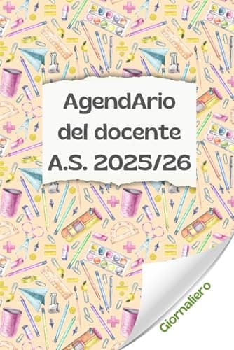 AgendArio del docente 2025/2026: Agenda giornaliera per la pianificazione settembre-agosto.