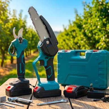 081 Store - Set da potatura e motosega a batteria 48V, il kit comprende 2 batterie da 48V e valigetta ASSISTENZA IMMEDIATA