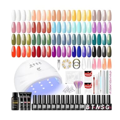 COSCELIA Kit Smalto Semipermanente Completo,20 Colori Semipermanente Unghie,3 Colori Gel Unghie Ricostruzione con Lampada Led Unghie,Kit Unghie Gel Completo