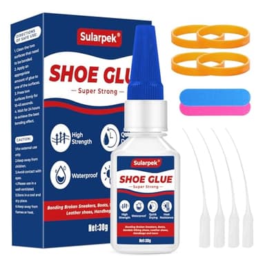 Sularpek Colla per Scarpe, 30 G Colla Scarpe Professional con Testa Antiessiccazione, Mastice per ScarpeTrasparente per Riparare Scarpe Usurate, Stivali, Pelle