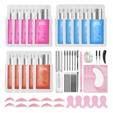 Lomansa Laminazione Ciglia Kit Completo, Kit Laminazione Ciglia, Bustine di Lozione Delicata ad Azione Lenta, Adatte per Principianti e Saloni