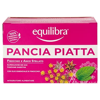 equilibra Integratori Alimentari, Tisana Pancia Piatta, 100% Ingredienti Funzionali per la Funzione Digestiva, con Finocchio, Anice Stellato e Carvi, Materiali 100% Riciclabili, 15 Filtri