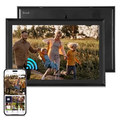 Cornice Digitale con Wifi - 10.1" Touch Screen & 160GB - App gratuita - Cornice Digitale per Foto - Nero - di Saaf