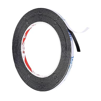 PATIKIL 5m/16.4ft Sigillatura Schiuma Nastro, 5mm Largo 1mm Spessore Singolo Sided Intemperie Rimozione Porta Guarnizione Striscia Paraspifferi per Finestra Porta Isolamento, Nero