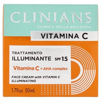 CLINIANS | Crema Viso Illuminante Vitamina C, Energizzante, Dermatologicamente Testato, Made in Italy, 50 ml