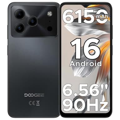 DOOGEE Note 56 Smartphone Android 16, 6150 mAh, 8.45 mm Ultrasottile, 6.56" HD + 90 Hz IPS, 24 GB + 64 GB/2 TB TF, 4G Telefono Cellular offerta Smartphone, Dual SIM/Octa Core/OTG/Face ID/GPS, Nero