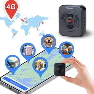 4G Micro Localizzatore GPS per Bambini Anziani Auto, GPS Tracker con Scheda SIM, Portatile Localizzatore con SOS Pulsanti e Clip,Tracking in Tempo Reale per Auto Moto