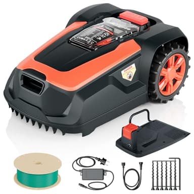 OKAYBOT Robot Tagliaerba con Filo Perimetrale 1400 m², Pendenza 47%, Altezza di Taglio 25-65mm, Controllo via App