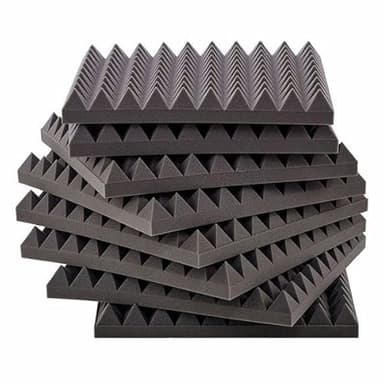 Pannelli Fonoassorbenti piramidali 50x50x5cm Grigio. Pacco da 10. Non sottovuoto