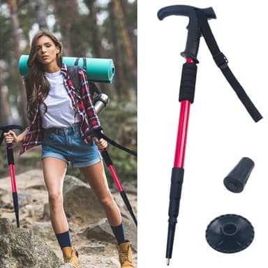 Bastoni da Trekking Pieghevoli Bastone per Camminare Telescopici Bastoncini Trekking in Lega di Alluminio Utilizzati per Viaggi All'Aperto,Escursioni in Montagna e Altri Sport