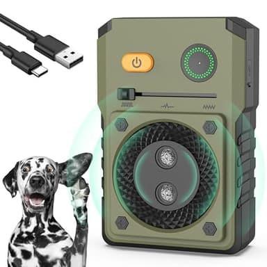 Antiabbaio per Cani, 50FT Ultrasuoni per Cani, 3 Modalità Dispositivo Anti Abbaio Ricaricabili, Automatico Dissuasore per Cani, Sicuro Anti Abbaio per Cani Taglia Piccola Media Grande Interni Esterni