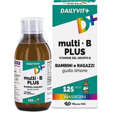 Massigen Dailyvit+ Multi B Sciroppo - Integratore di Vitamine del gruppo B 125 ml- gusto limone