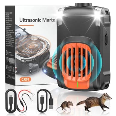 HOPPE'S Repellente Topi Auto, Dissuasore per Topi, Repellente ad Ultrasuoni, 12v Repellente Topi per Auto, Repellente Martore Auto a Batteria