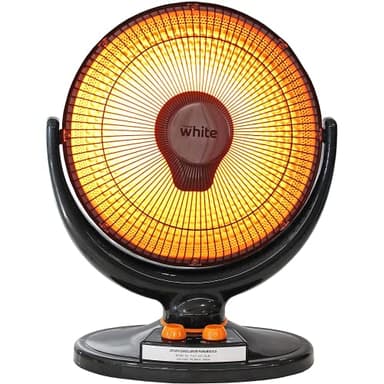 BRIGROS La voglia di fare, White - stufa al carbonio con palo allungabile elevata efficienza energetica e alto calore struttura a parabola con filamento di carbonio e base solida (Da pavimento)