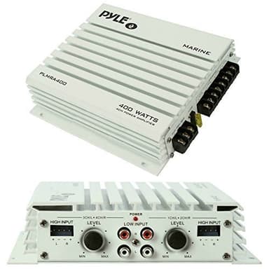 Pyle PLMRA400 Amplificatore Impermeabile Marino per Uso Nautico 4 CANALI da 200 Watt RMS E 400 Watt Max per Barca Piscina Resistente all'Acqua per IMBARCAZIONI O Locali ALL'APERTO