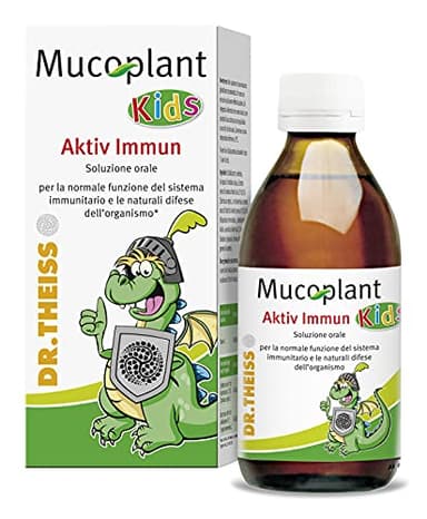 Dr. Theiss Mucoplant Kids Activ Immun Integratore Difese Immunitarie Bambini 200 ml Per il Normale Funzionamento del Sistema Immunitario con Vitamina C ed Estratti Vegetali di Sambuco