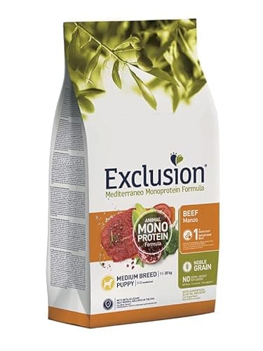 CROCCHETTE EXCLUSION MEDITERRANEO MONOPROTEIN NOBLE GRAIN PUPPY MEDIUM MANZO. 12KG