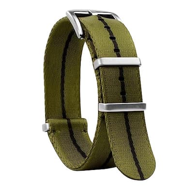TStrap Nato Cinturino Orologio Nylon - Verde Nero Sgancio Rapido Cinturini Uomo Donna - Militari Flessibile Tessuto Bracciale di Ricambio con Fibbia - 18mm 20mm 22mm 24mm