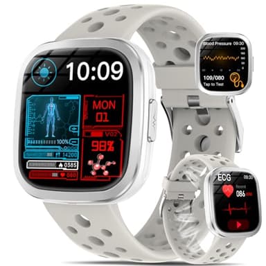 YYKY 2025 Smartwatch Uomo Donna ECG+HRV 1,72''Orologio Smartwatch 𝐆li𝐜𝐞m𝐢𝐚/Pressione Sanguigna/Cardiofrequenzimetro/Chiamate/SPO2/BMI/Acido Urico/Lipidi/Sonno/Pulsante SOS,Cinturino traspirante