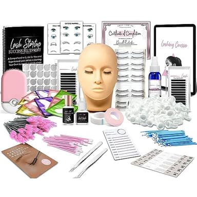 Kit per Extension di Ciglia False, Testa di Manichino Professionale per Formazione e Pratica di Extension di Ciglia per Principianti, Forniture per Estetiste e Cosmetologia
