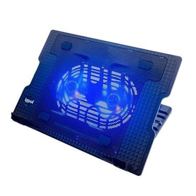 iggual -Base frigorifero portatile fino a 17".- con 2 ventole, 4 posizioni di inclinazione e 2 porte USB -Ventola per computer silenziosa e antiscivolo. RP2V17A