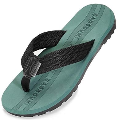Infradito Uomo Donna Sandali Flip Flops Pantofole Ciabatte da Mare per Spiaggia e Piscina Estate Scarpe da Casa, Nero Verde, 39 EU