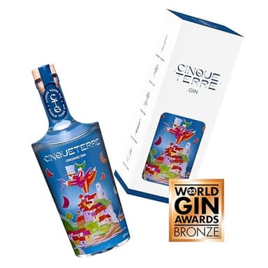 Cinque Terre Gin - 500 ml - Premium Gin 100% biologico Italiano - Premiato tra i migliori gin italiani al mondo nella categoria classic gin - 47% Vol. (500ml, con astuccio)