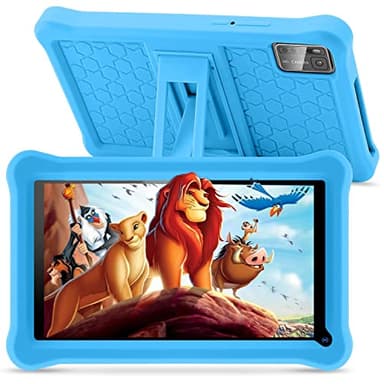 Tablet per bambini 7 pollici Android 13 Tablet con Display IPS, 8GB RAM+64GB ROM(128 GB Espandibile), Controllo Parentale, Bluetooth, WiFi, App Pre-installed, Tablet Educativo con Custodia（Blu）