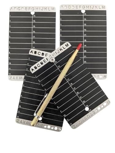 4 portafogli Crypto Cold in acciaio inox – Set completo (4 piastre, 1 penna, 1 vite) – Hardware Wallet Crypto – con stencil, Nero , 11,6x7,2cm, Moderno