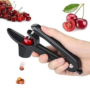Togli Nocciolo Ciliegie, Snocciolatore Ciliegie, Snocciola Ciliegie con Gambo in Acciaio Inox e Coppa con Supporto in Silicone, Rimuovi Facilmente i Noccioli per Fare la Marmellata di Ciliegie