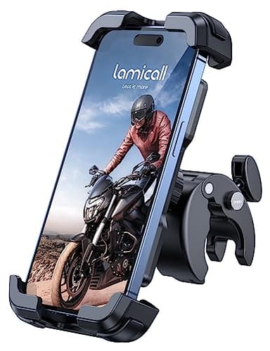 Lamicall Supporto Telefono Bicicletta, Porta Cellulare Moto - Aggiornato Clip del Manubrio di Installazione Rapida, Porta Cellulare per iPhone 16 15 14 Pro Max Plus Mini, Android 4,7-6,8" Smartphones