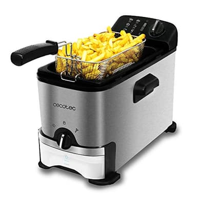 Cecotec Friggitrice CleanFry 3000 ProFilter con serbatoio. Potenza 2000 W, capacità 3 litri, sistema ProFilter per l'estrazione e il filtraggio dell'olio, lavabile in lavastoviglie