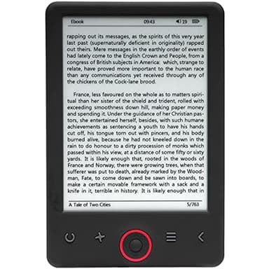 Denver EBO-625 Lettore e-book con pannello da 6 pollici di grado A. Memoria da 4 GB + scheda MicroSD per ulteriore spazio di archiviazione. Compatibile con Adobe DRM, Nero
