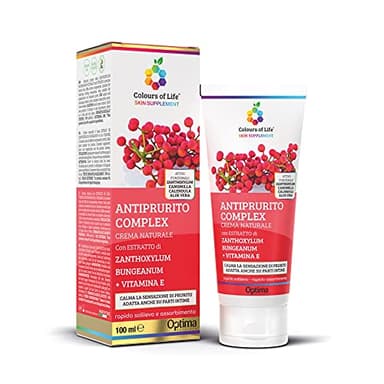 Antiprurito Complex - Crema naturale ad azione antiprurito - con Camomilla, Calendula, Aloe vera e Vitamina E - Utile per prurito di qualunque genere - 100 ml Colours of Life