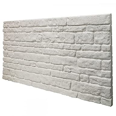 Pannello Finta Pietra Ricostruita in Polistirolo Resinato Misure 100 cm X 50 cm Spess. 2 cm - Modello COLORADO WHITE isolanti Termici per Interni e Esterni