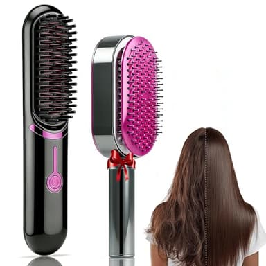 ZZJTPA Spazzola lisciante per capelli senza fili, piastre per capelli, spazzola per raddrizzare senza fili, pettine per raddrizzare con funzione di ricarica USB, spazzola per