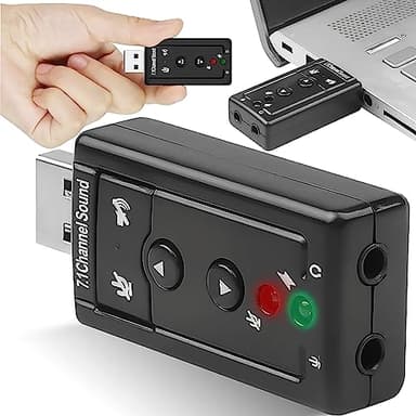 Retoo Scheda Audio Esterna USB 2.0, Surround Stereo, Adattatore Compatibile per PC Windows, Computer Tablet, Connettore Esterno per Cuffie e Microfono