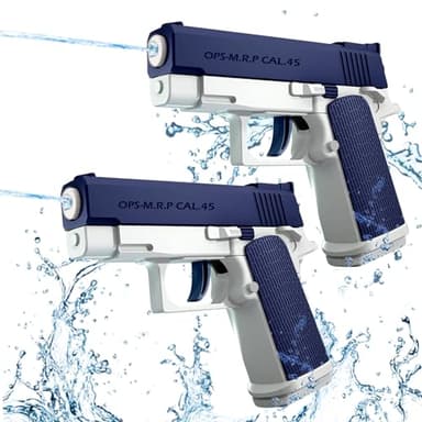 Pistola ad Acqua 2 Pezzi Pistole ad Acqua per Bambini Portata 10 Metri per Estivi Feste all'aperto, Piscina, Spiaggia, Giochi, Regali per Bambini (2 Blu)