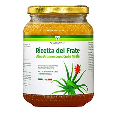Vonderweid – Aloe Arborescens Padre Zago | Aloe Arborescens Biologica da Bere con Miele e Distillato di Grano | Integratore Naturale per Benessere Intestinale, Regolarità e Detox Fegato | 830 g