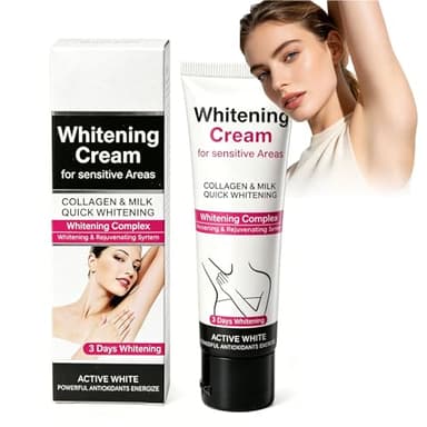 Crema Schiarente Corpo e Intima, per un Tono Della Pelle Più Uniforme, Crema Sbiancante Intima per Pelle Opaca, Ascelle, Collo, Ginocchia, Gomiti e Cosce, per Donne e Uomini - 50 g