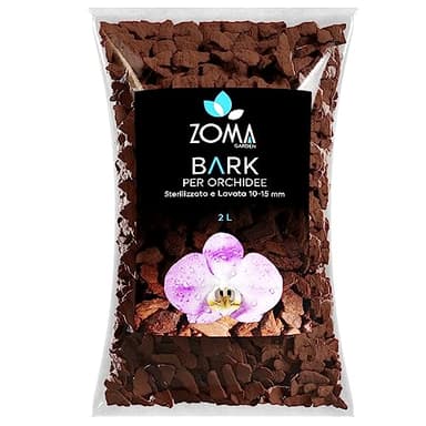 ZOMAGARDEN - Bark per Orchidee Premium - Corteccia Naturale per Orchidee - Lavata, Sterilizzata, 100% Ecologica - 2L (10/15MM)