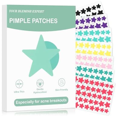 Patch Brufoli, Pimple Patch 280pezzi Cerotti Brufoli Viso, Parch Brufoli Stelline Star, Hydrocolloid Acne Pech Pach per i Cerottini Brufoli Stelle, Cura Rapida Tea Tree (1 unità (Confezione da 280))