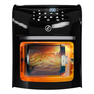 Forno Friggitrice Ad Aria Calda Da 12 Litri Con Display Digitale, Sistema A Riscaldamento Rapido, 7 Programmi Di Cottura, Timer e Temperatura Regolabili 1800 W (12 Litri, nero)