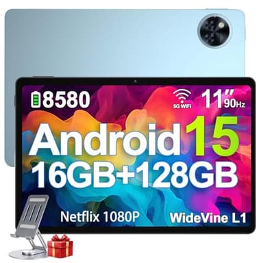 DOOGEE U11 Tablet Android 15 Ultimo, 11 Pollici IPS, 16(4+12) GB+128GB/TF 2TB Octa-Core, 8580mAh Tablet PC, 13MP+5MP, Widevine L1 Tablet in Offerta, Dual Speakers, 90HZ/OTG/WiFi/Face Unlock/BT5.0 Blu
